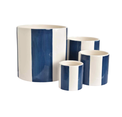 POT À RAYURES - Bleu marine