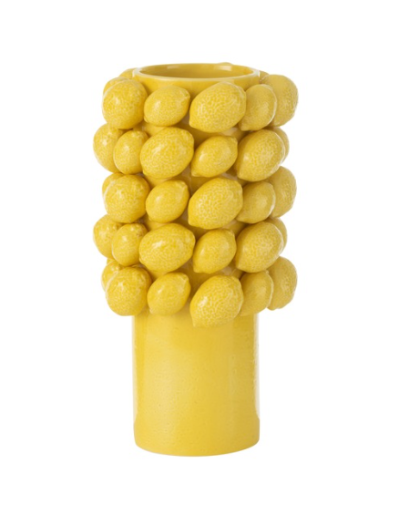 VASE CITRONS CERAMIQUE JAUNE - L