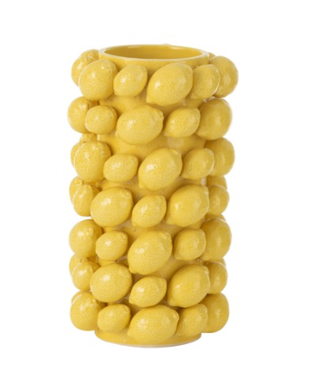 VASE CITRONS CERAMIQUE JAUNE - M