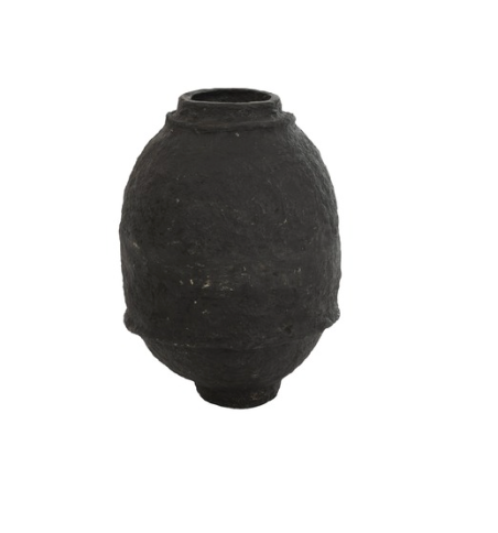 VASE PAPIER MACHE NOIR M