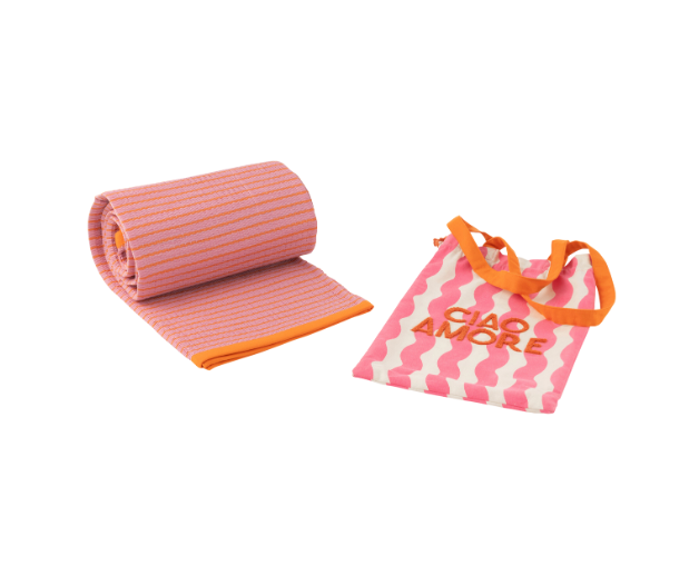 SAC + TAPIS DE PLAGE ROSE