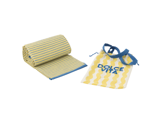 SAC + TAPIS DE PLAGE JAUNE