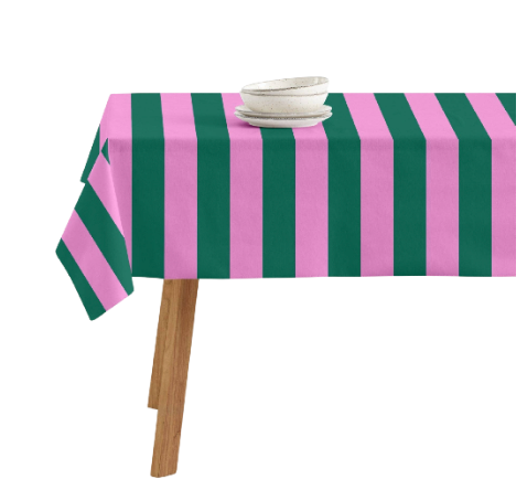 NAPPE CIRÉE - Rayures vertes et roses