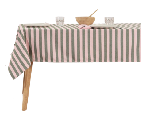 NAPPE Hydrofuge - Rayures roses et vertes