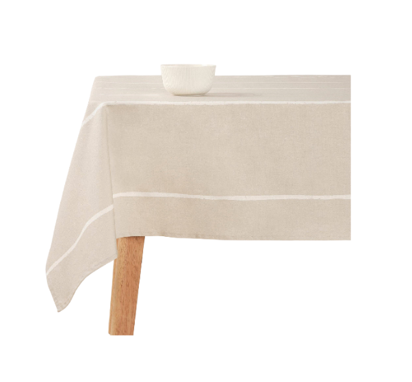 Nappe hydrofuge - Beige rayure blanche