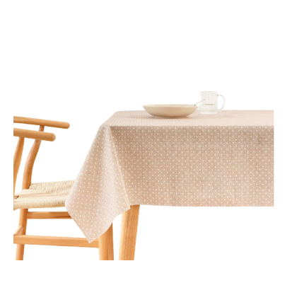 NAPPE CIRÉE - Beige petit pois blancs