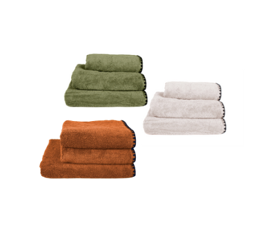 SERVIETTE EPONGE - Beige / Kaki / Brique