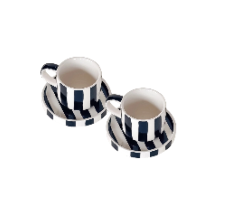 TASSE À CAFÉ (1 unité) - Rayures noires