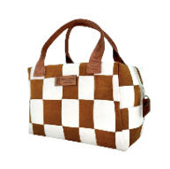 SAC ISOTHERME COTON - CARREAUX BEIGE/BLANC
