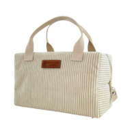 SAC ISOTHERME VELOURS CÔTELÉ - ÉCRU