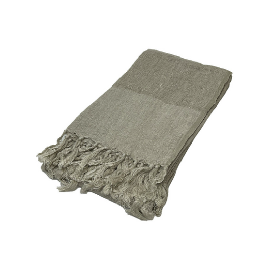 PLAID EN LIN - Gris