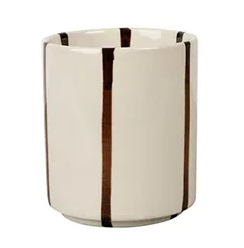 GOBELET EN GRÈS - Blanc & marron