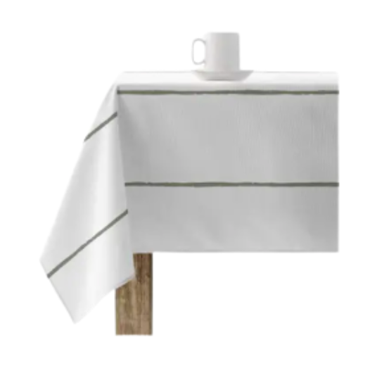 Nappe hydrofuge - Blanche rayure kaki
