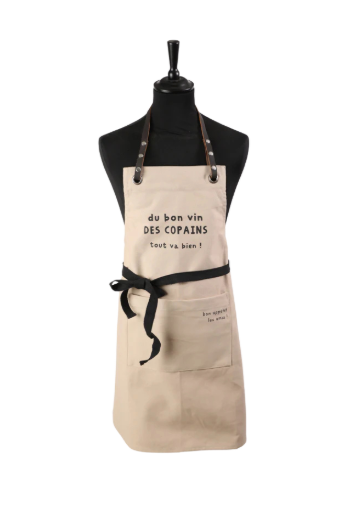 TABLIER COTON ET CUIR