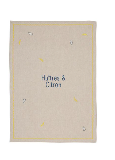 TORCHON "Huitres & citron"