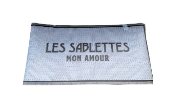TAPIS VINYLE "Les Sablettes Mon Amour" blanc - 66 x 132 cm