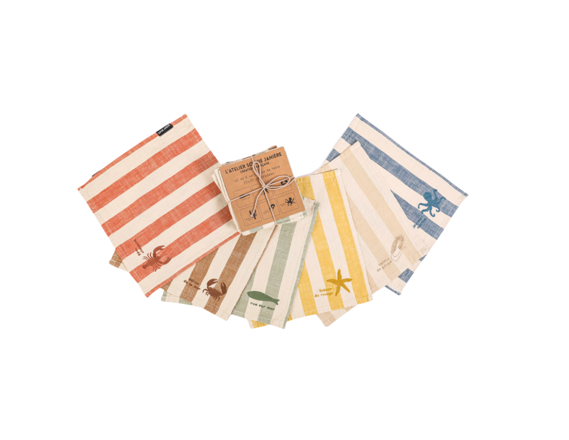 LOT 6 SERVIETTES - Mer