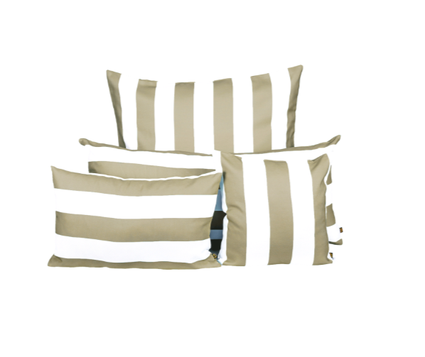 HOUSSE COUSSIN D'EXTERIEUR - Rayée beige