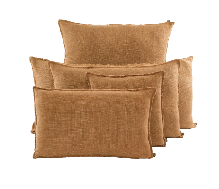 HOUSSE DE COUSSIN COTON CAMEL