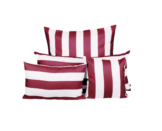 HOUSSE COUSSIN D'EXTERIEUR - Rayée framboise