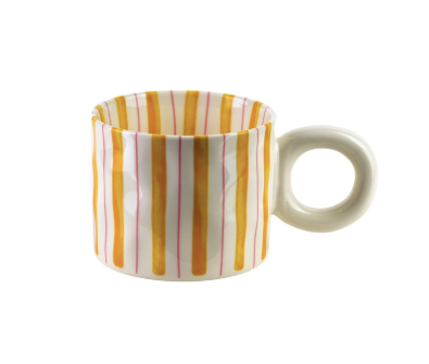 TASSE RAYÉE - Jaune et rose