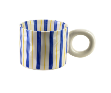 TASSE RAYÉE - Bleue et jaune