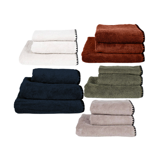 SERVIETTE EPONGE - Beige / Kaki / Brique