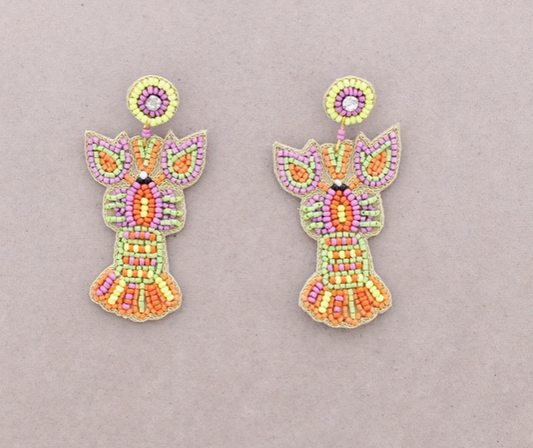 BOUCLES D'OREILLE - Homard multicolore