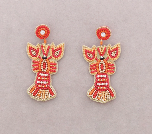 BOUCLES D'OREILLE - Homard rouge