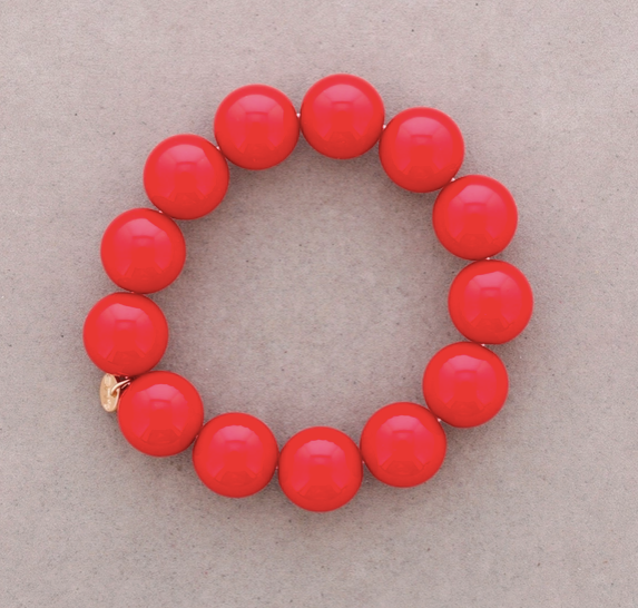 BRACELET BOULES - Rouge