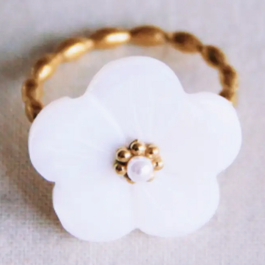 BAGUE FLEUR BLANCHE