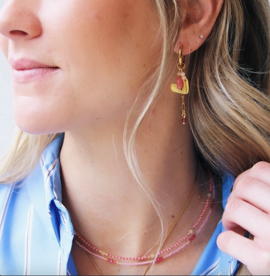 BOUCLES D'OREILLE - Coeur et chaine