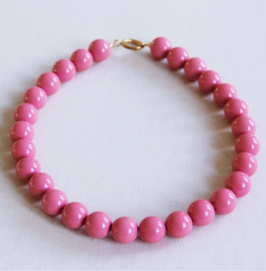 COLLIER EN PIERRE NATURELLE - Rose