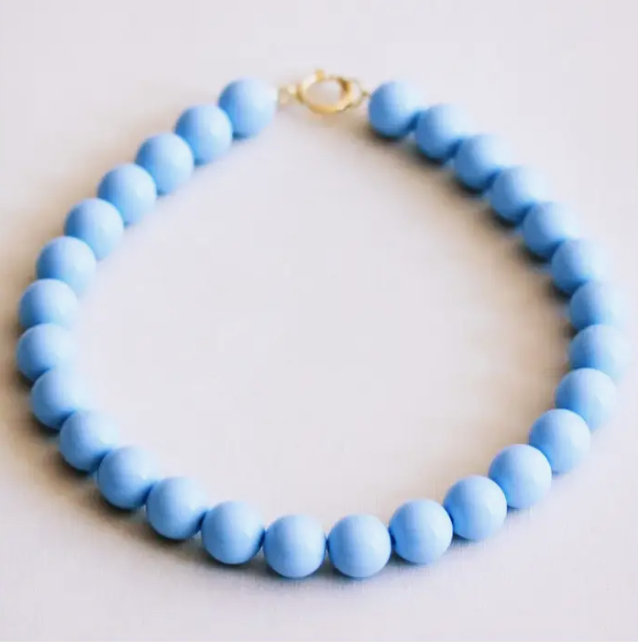 COLLIER EN PIERRE NATURELLE - Bleu clair