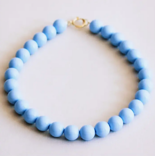 COLLIER EN PIERRE NATURELLE - Bleu clair