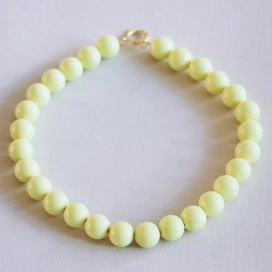 COLLIER EN PIERRE NATURELLE - Jaune citron