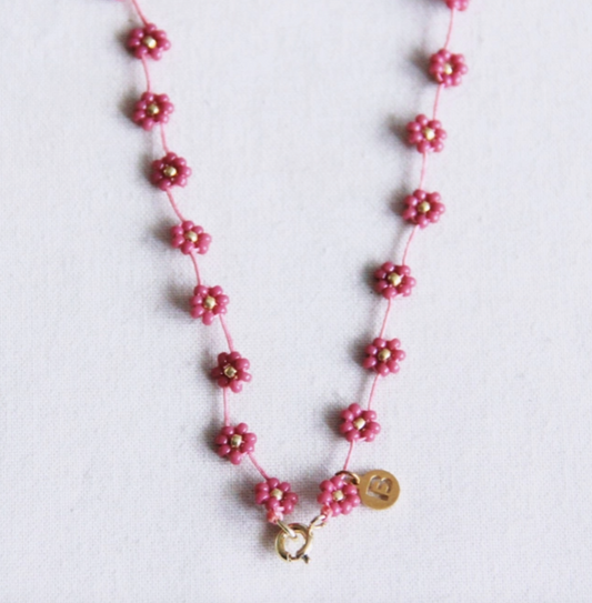 COLLIER MARGUERITE - Rose foncé