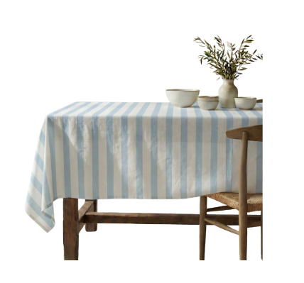 NAPPE ANTI-TACHE - Rayée bleue/blanche - 250x155 cm