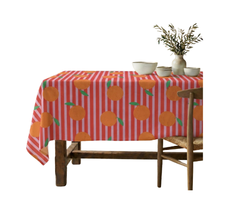 NAPPE ANTI-TACHE - Rayée rose/orange - 3 tailles