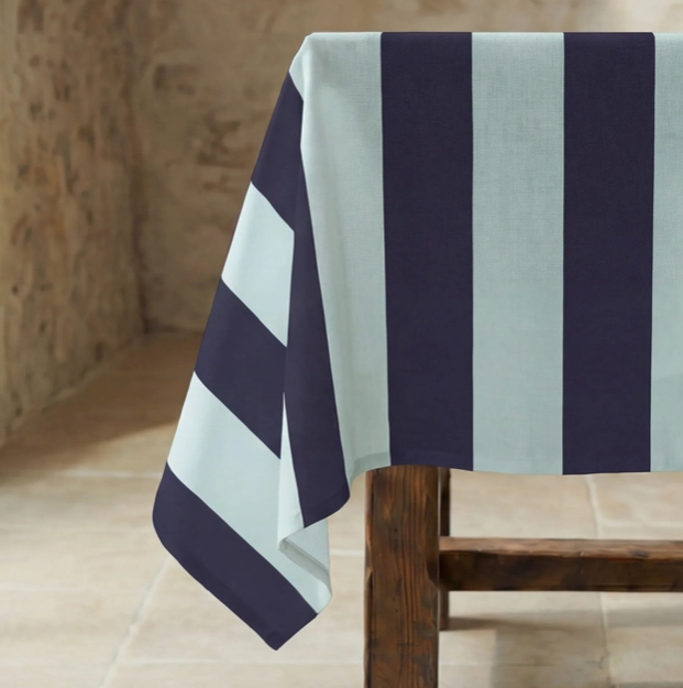 NAPPE ANTI-TACHE - Grosses rayures bleues - 3 tailles