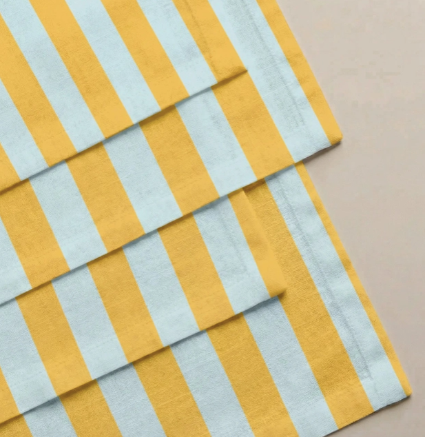 LOT 4 SERVIETTES - Rayées / jaune