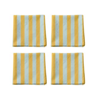 LOT 4 SERVIETTES - Rayées / jaune