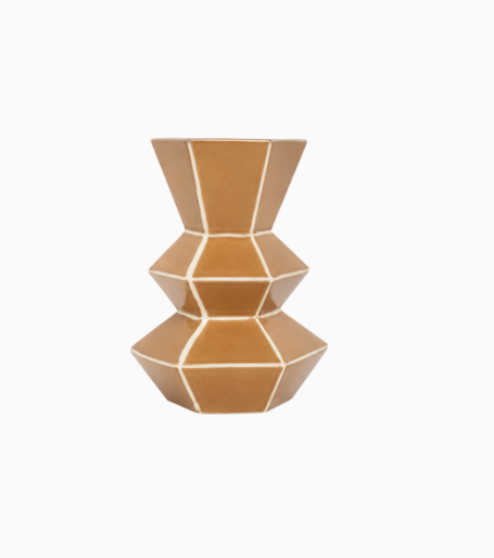 VASE GÉOMÉTRIQUE - Camel - PM