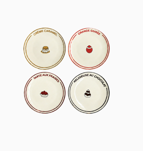 SET 4 ASSIETTES DESSERT - Patisserie