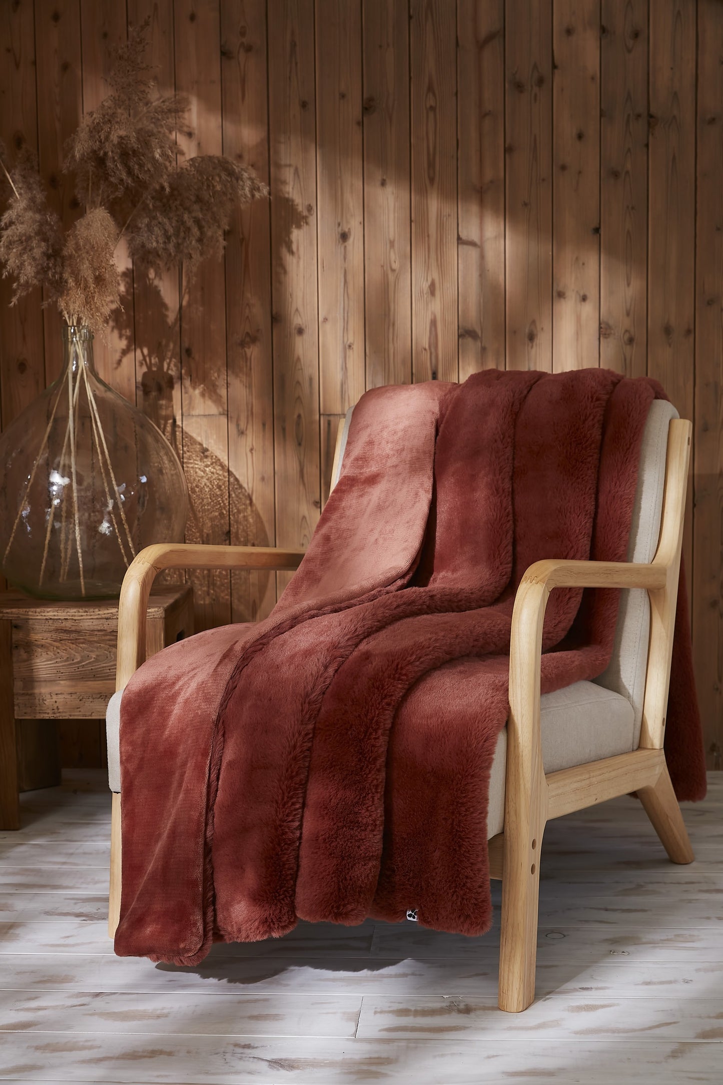 PLAID FAUSSE FOURRURE - Terracotta