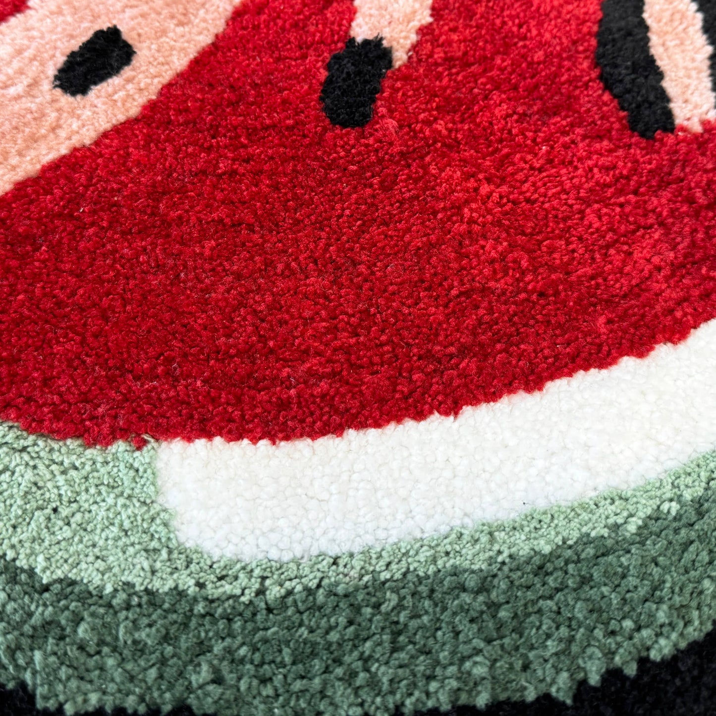 Tapis de Bain Pastèque en Demi-Cercle Antidérapant, Amusant, Coloré