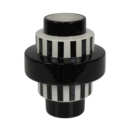 VASE RAYURES NOIR
