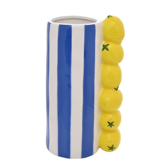 VASE RAYÉ BLEU - Citron