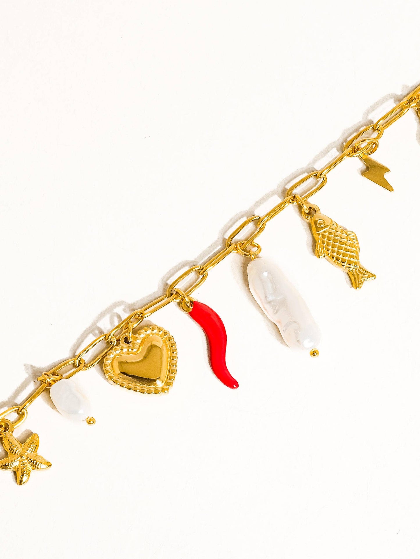 Collier à breloques filigrane en or 18 carats qui ne ternit pas