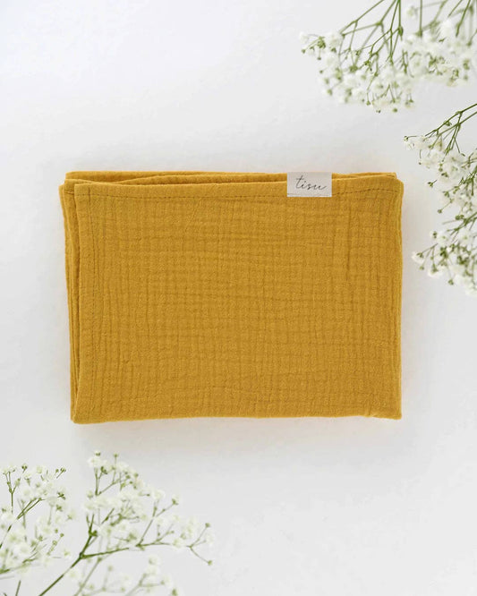 Mousseline TISU, jaune moutarde